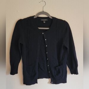 Banana Republic Black Button-Up Cardigan